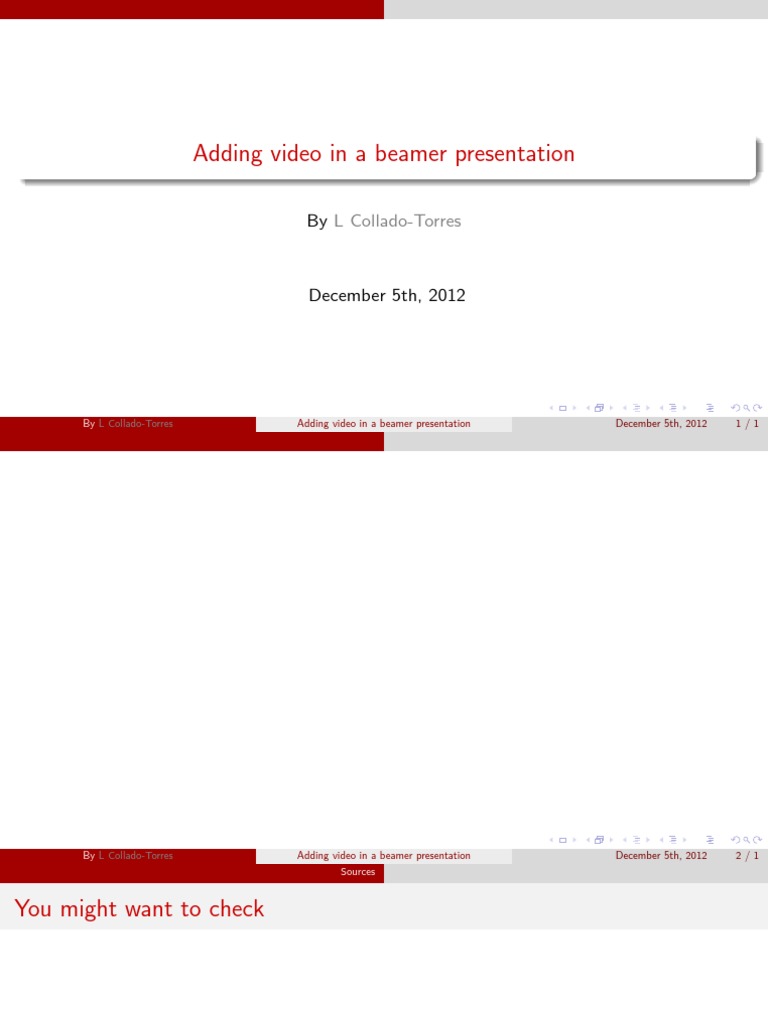 Adding video in beamer presentations PDF