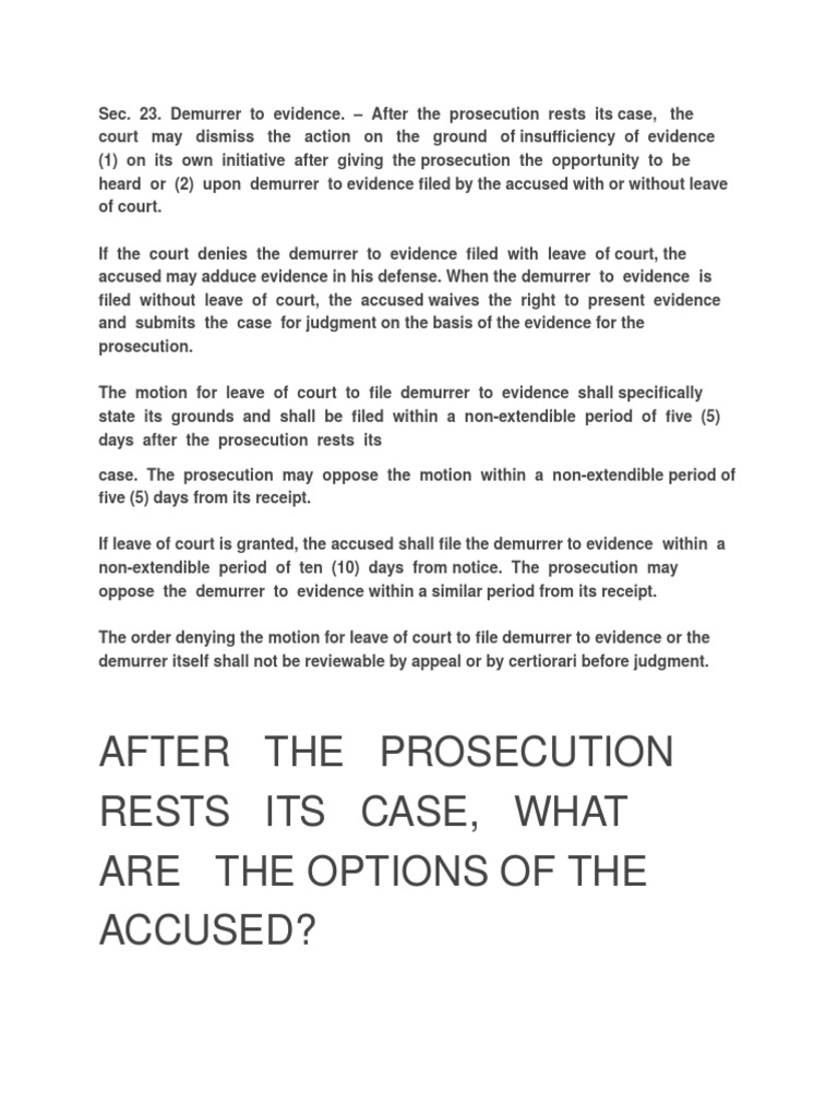 Demurrer To Evid Description | PDF