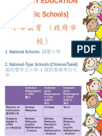 1. National Schools 国型小学 2. National-Type Schools (Chinese/Tamil) / 国民型淡米尔小