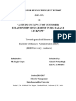 A Study On Impact of Customer Relationship Management in Big Bazaar Lucknow