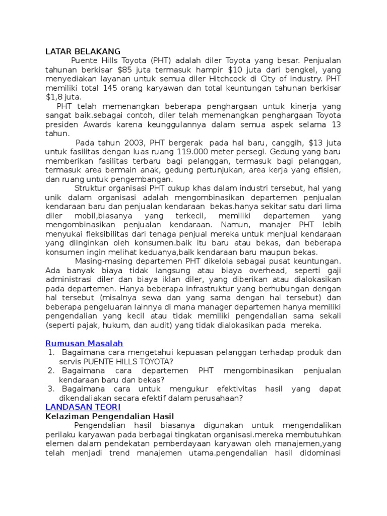 Studi Kasus Puente Hills Toyota