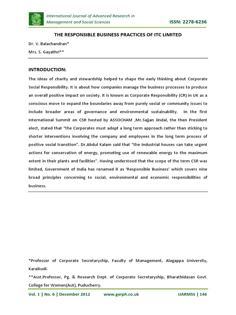 The Responsible Business Practices of It PDF | PDF | Corporate Social ...
