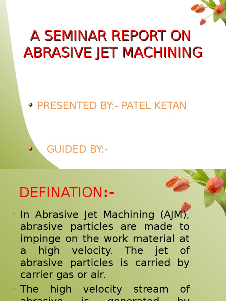 Abrasive Jet Machining PDF Nozzle Gases