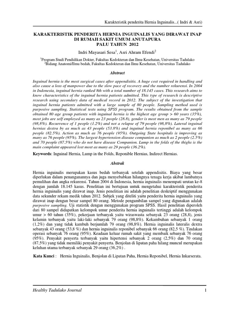 Karakteristik Penderita Hernia Inguinalis Pdf