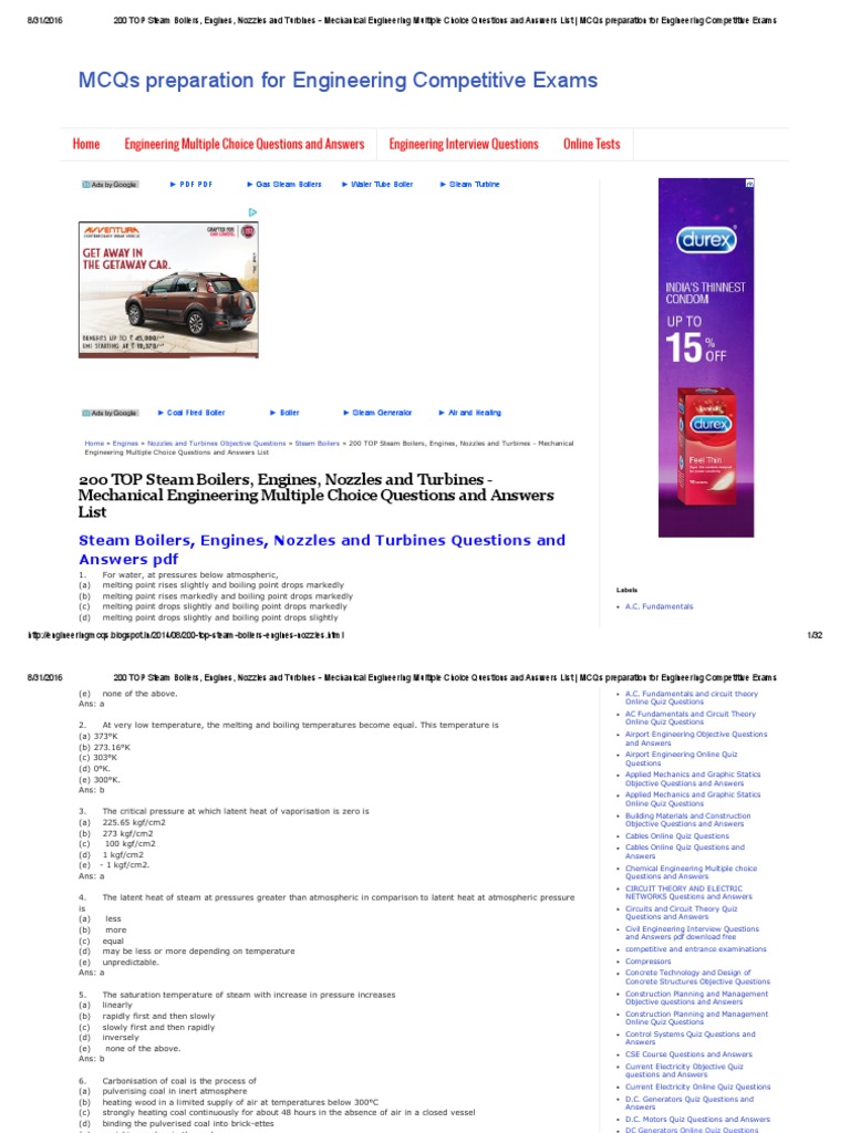 200 TOP Steam Boilers, Engines, Nozzles and Turbines Mechanical