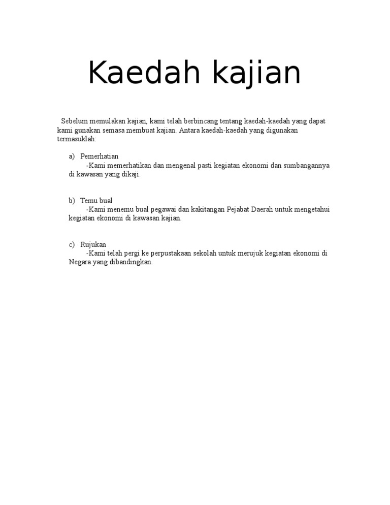 Kaedah kajian