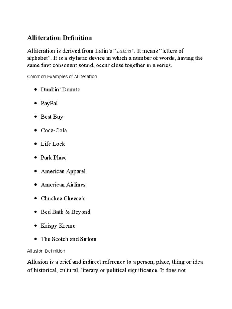 Alliteration Definition Bible Religion And Belief