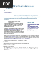 Reading 101 for English Language Learners