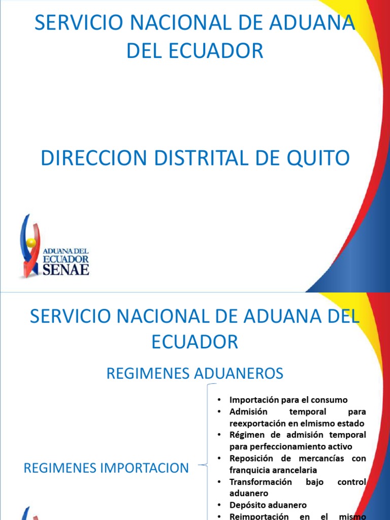 Aduana Ecuador PDF aduana El comercio internacional