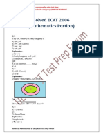 Solved ECAT 2006 (Mathematics Portion) by MTM