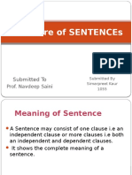 Structure of SENTENCE