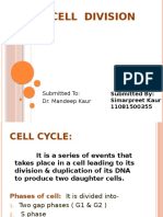 Cell Division: Submitted To: Dr. Mandeep Kaur