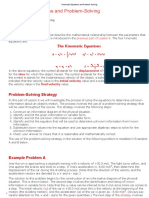 Kinematic Equations and Problem-Solving PDF