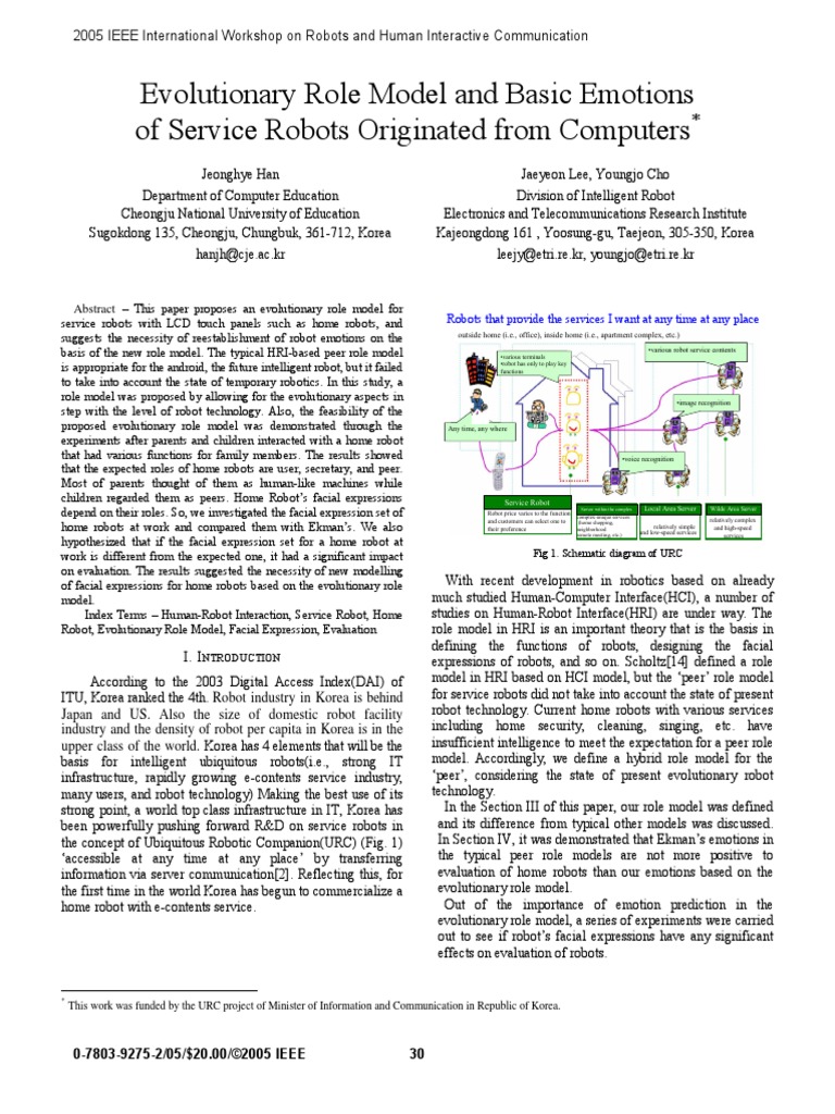 Evolutionary Role Model and Basic Emotions of Service Robots Originated ...