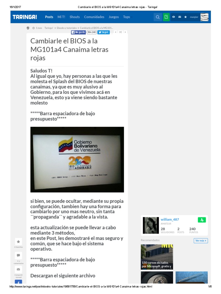 Cambiarle El BIOS a La MG101a4 Canaima Letras Rojas - Taringa ...