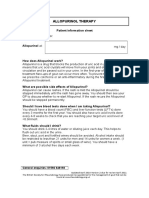 Allopurinol Patient Information Sheet