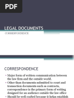 LEGAL DOCUMENTS Correspondence