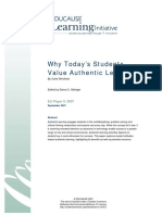 Why Today's Students Value Authentic Learning: ELI Paper 9: 2007