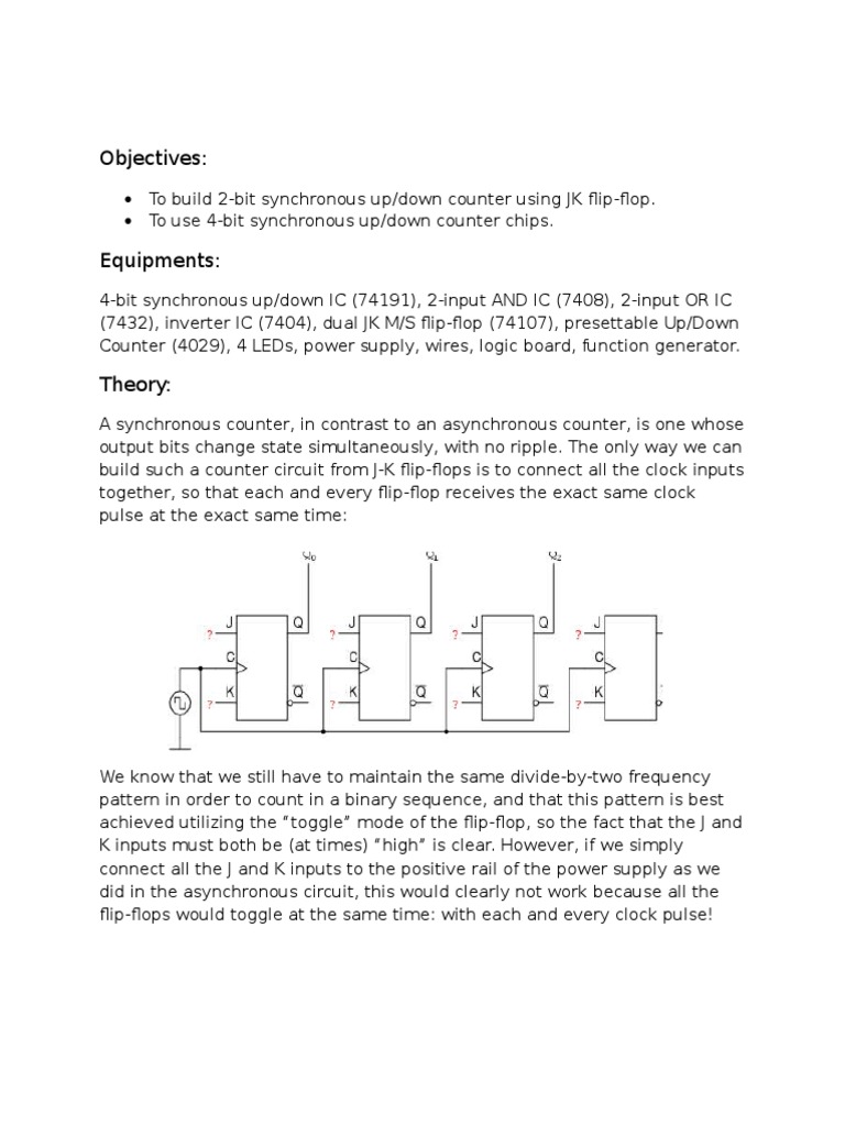 2-Bit Synchronous Up/Down Counter Design | PDF | Digital Technology ...