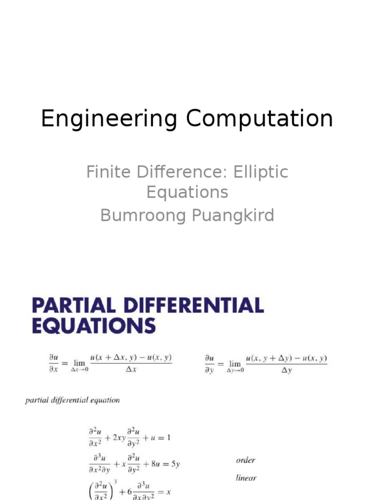 Finite Difference Method for Elliptic Equations | PDF