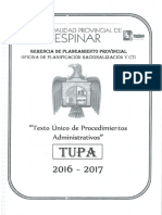Texto Único de Procedimientos Administrativos 2016 - 2017