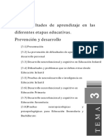 Las Dificultades de Aprendizaje, Prevención y Desarrollo