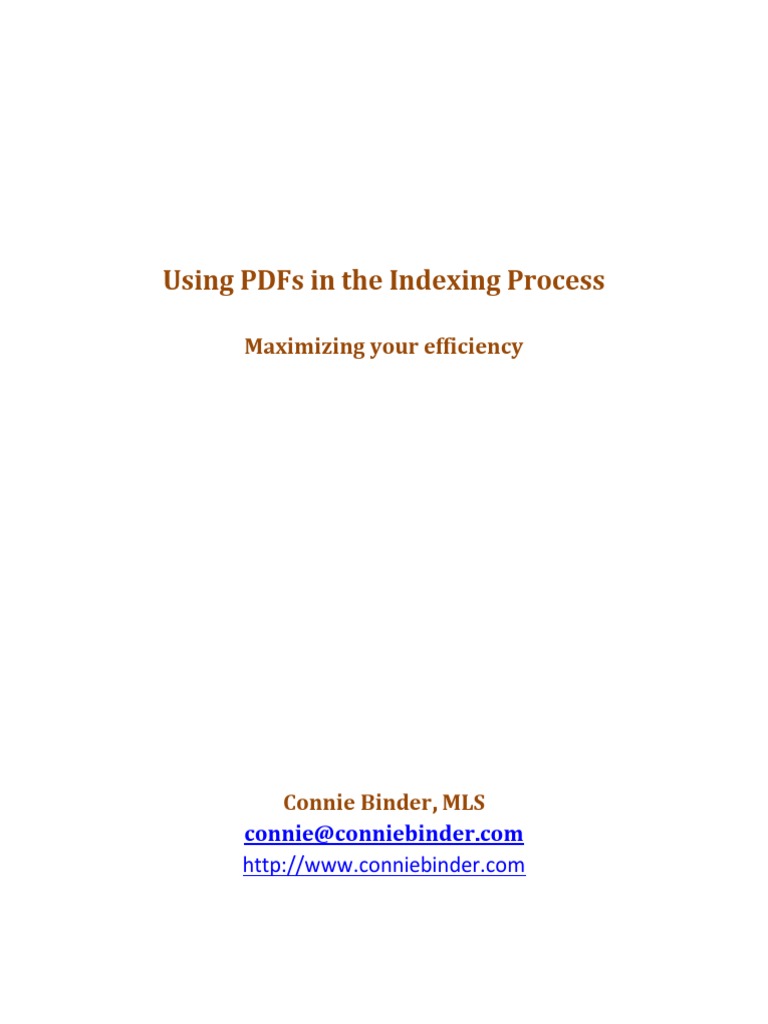 PDFs in The Indexing Process PDF Search Engine Indexing Portable