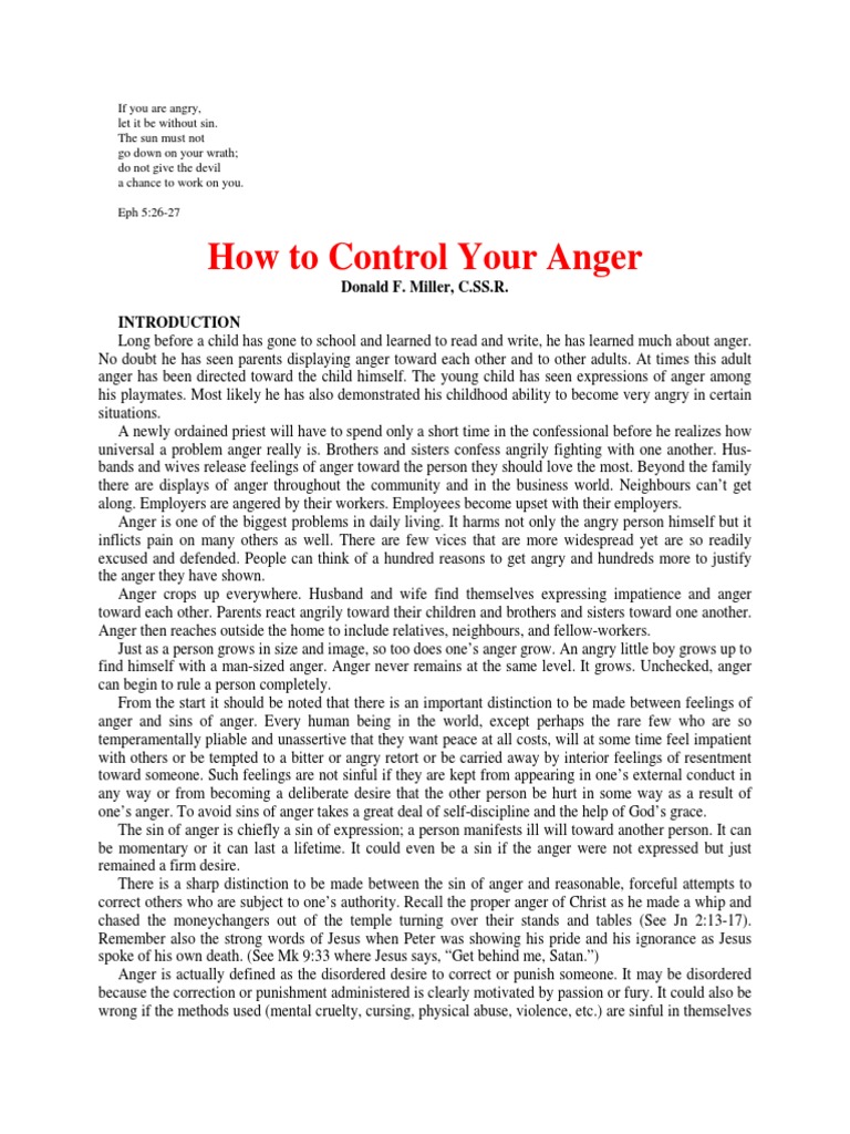 How To Control Your Anger | PDF | Anger | Hatred
