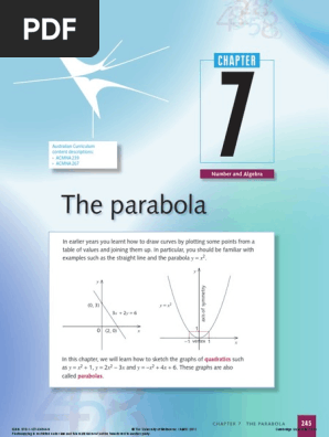Chap 7 The Parabola Pdf Quadratic Equation Geometry