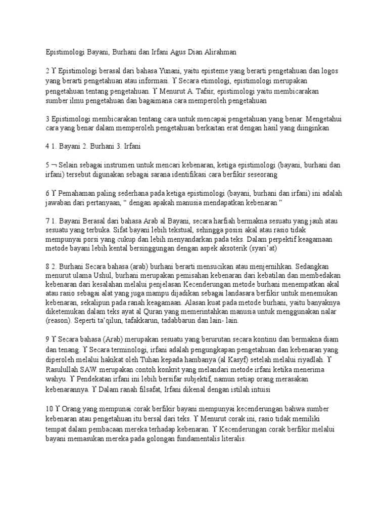 Epistimologi Bayani Burhani Irfani Pdf