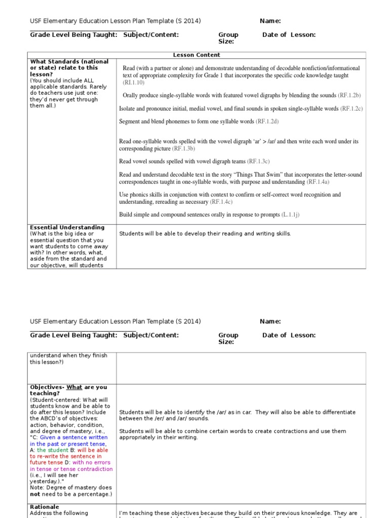 CT Observation Lesson Plan 2 | PDF | Lesson Plan | Teaching Method