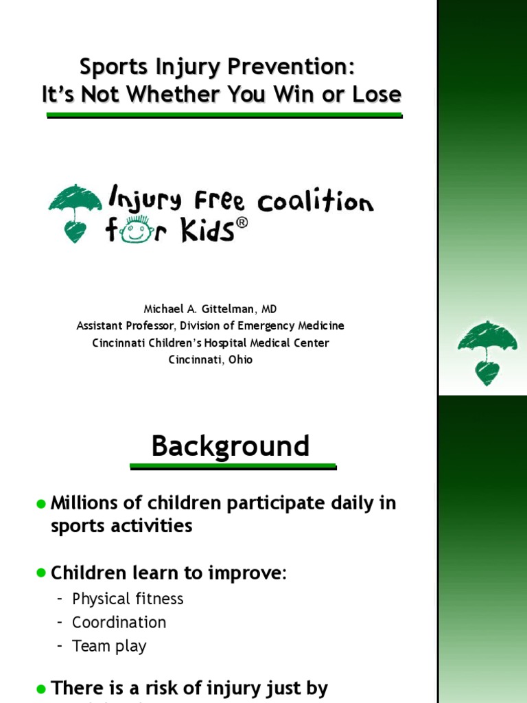 Sports Injury Prevention It's Not Whether You Win or Lose PDF