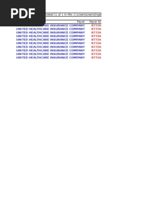 United Healthcare Claims Summary 87726 | PDF | Health Insurance