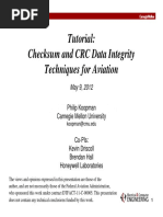 Tutorial: Checksum and CRC Data Integrity Techniques For Aviation