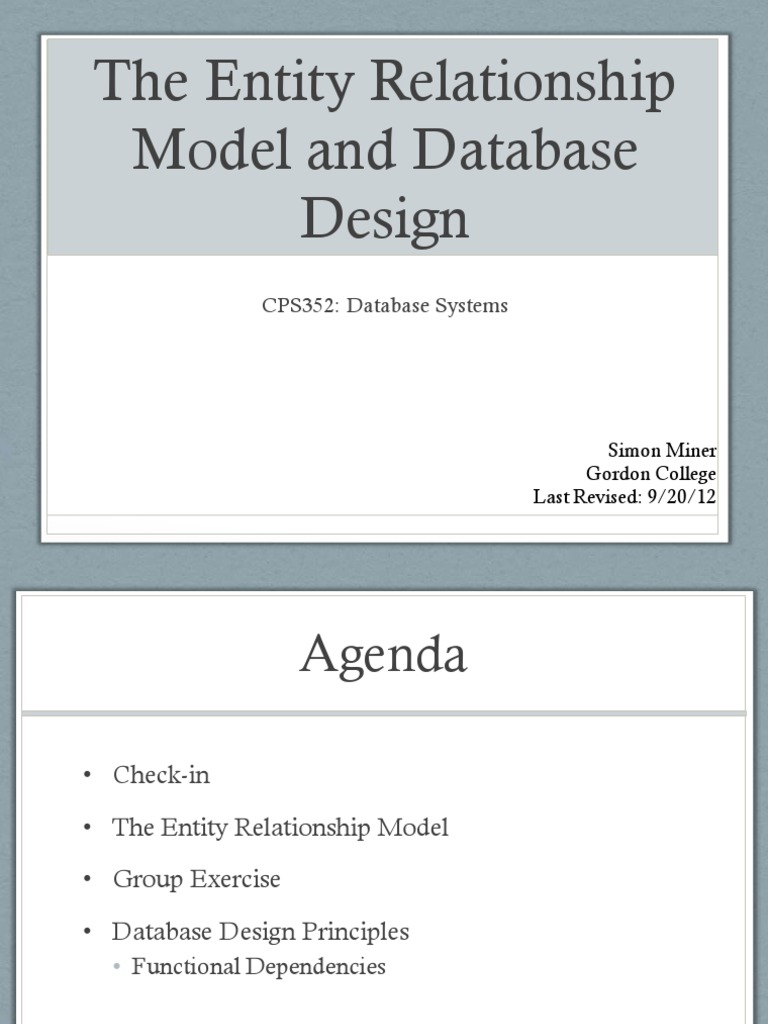 04 The Entity Relationship Model | PDF | Databases | Information ...