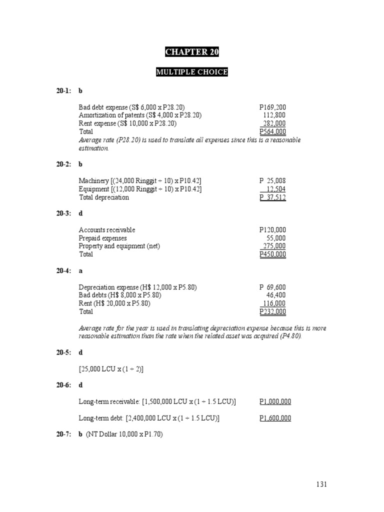 CHAPTER 20 - Translation of Foreign Currency Financial Statements.doc |  Debits And Credits | Australian Dollar