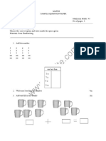 Icse Class 1 Maths Sample Paper Model 1 PDF