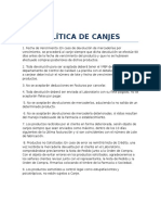 Política de Canjes