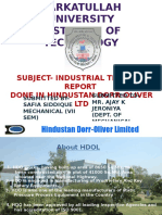 Subject-Industrial Training Done in Hindustan Dorr-Oliver LTD