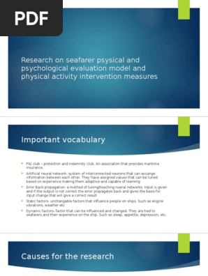 Research on Seafarer Psysical and Psychological Evaluation Model Prezentacija