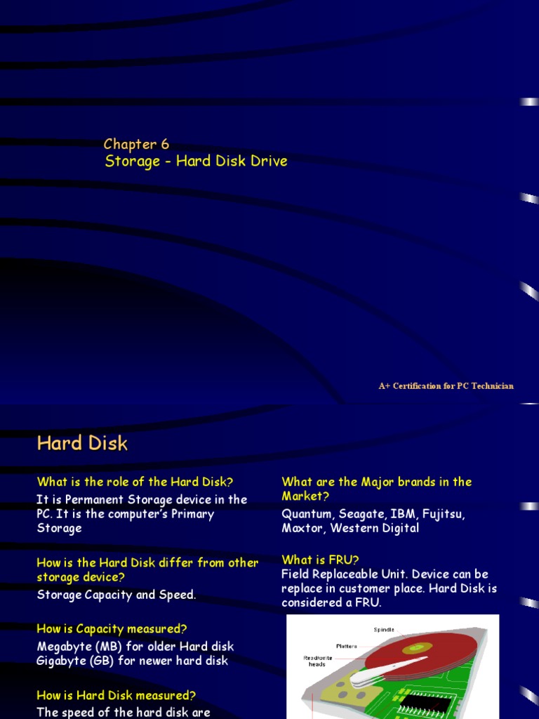 Hard Disk Drive Basics for A+ Certification | PDF | Hard Disk Drive ...