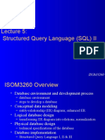 Structured Query Language (SQL) II: ISOM3260