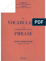 Brault, Du Vocabulaire À La Construction de Phrases, Cours Élémentaire