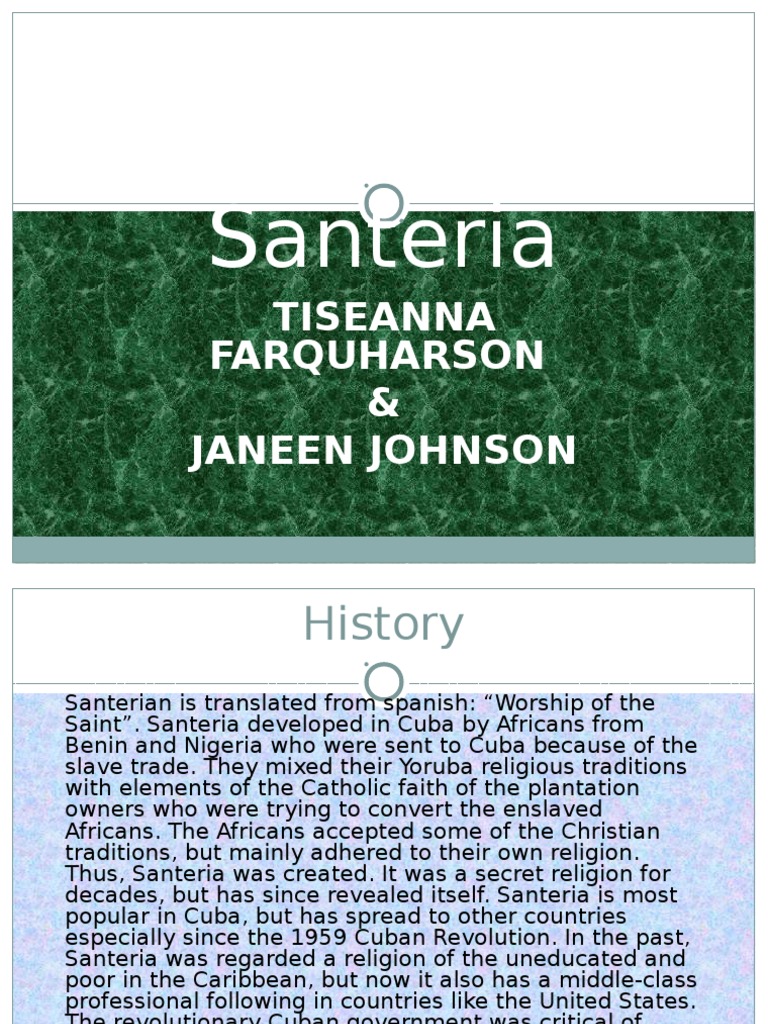 Santeria Powerpoint Pdf Santería Cultural Anthropology
