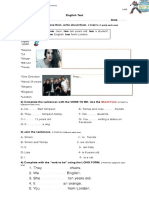 English Test Name and Surname Date: 1 Year