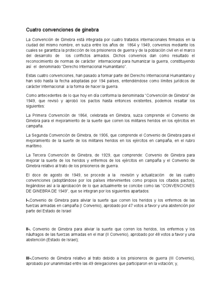 Cuatro Convenciones de Ginebra-1 | Corte Criminal Internacional
