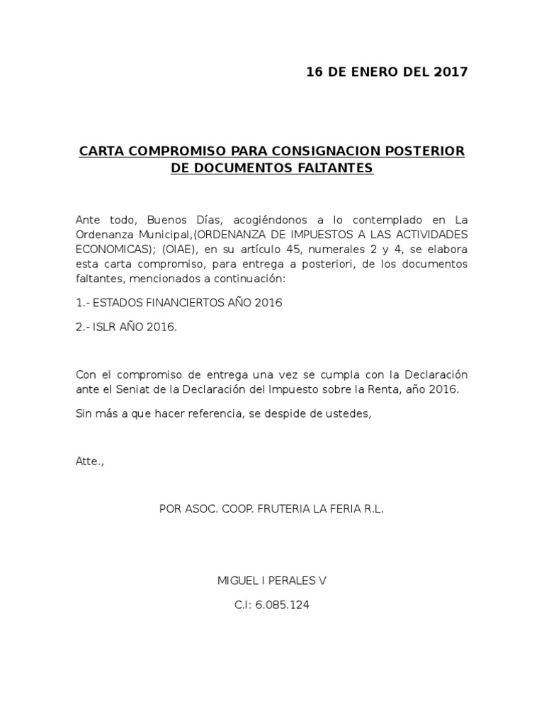 Carta Compromiso