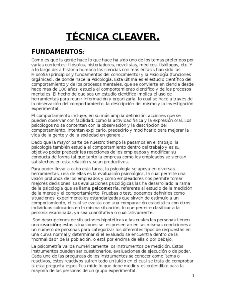 Manual Cleaver | PDF | Motivación | Motivacional