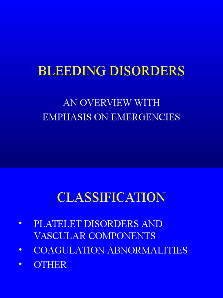 Overview of Bleeding Disorders | PDF | Bleeding | Coagulation