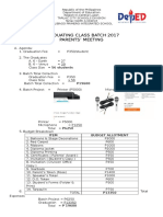 Graduating Class Batch 2017 Parents' Meeting Agenda and Budget Breakdown